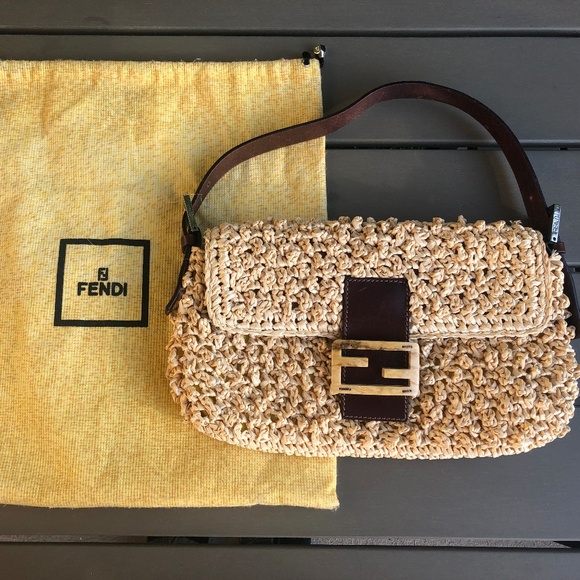 Fendi Handbags - AuthVintage Fendi Straw Bag Baguette